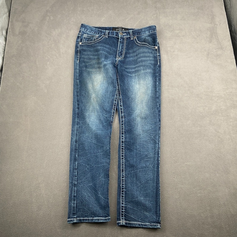 True Luck Vinny Straight Jeans Mens 32/32 Blue Denim Cotton Mid Rise Classic Fit